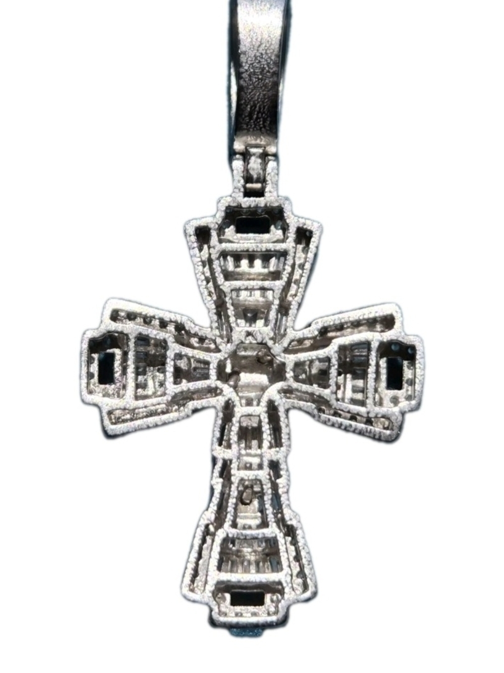 Iced Out Jesus Cross Pendant/ 925 Sterlin Silvr w Mossinite Stones NEW - Picture 3 of 12
